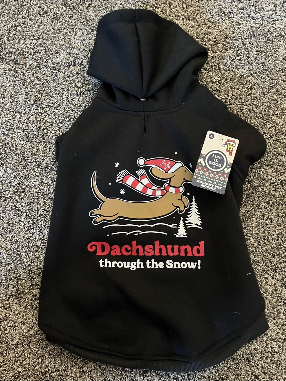 Life is Good holiday pet hoodie